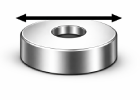 Neodymium Cylinder Magnets with Hole and a Diameter A of 5–10 mm