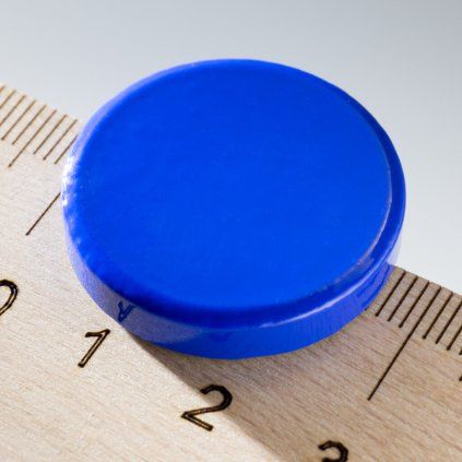 Blue round ferrite office magnet 26 mm in diameter