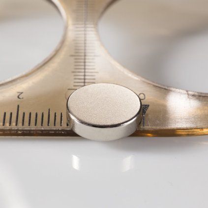 Nickel-plated neodymium cylinder magnet 12 mm in diameter and 3 mm high