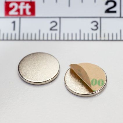 Set of two self-adhesive neodymium magnets 10 mm in diameter and 1 mm high
