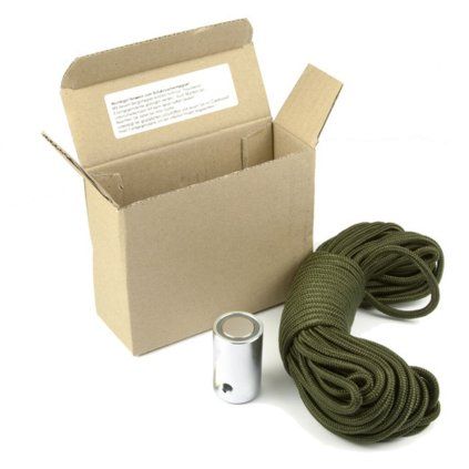 Magnet fishing starter set with 30 × 50 mm neodymium magnet and 15-metre rope