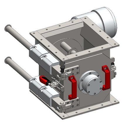 Rotary magnetic separator MSVR 260 × 260 mm with four neodymium tubes