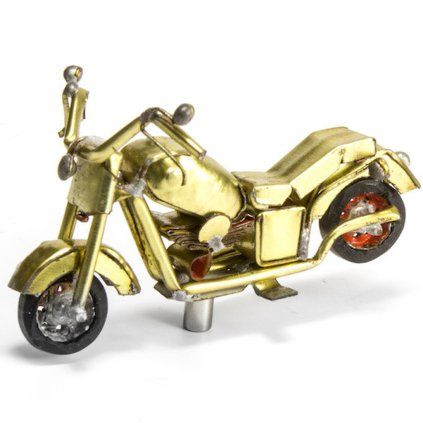 Gold MadagasCAR decorative motorcycle-shaped fridge magnet