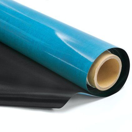 Black self-adhesive ferrous sheet for a chalk-writeable magnetic board