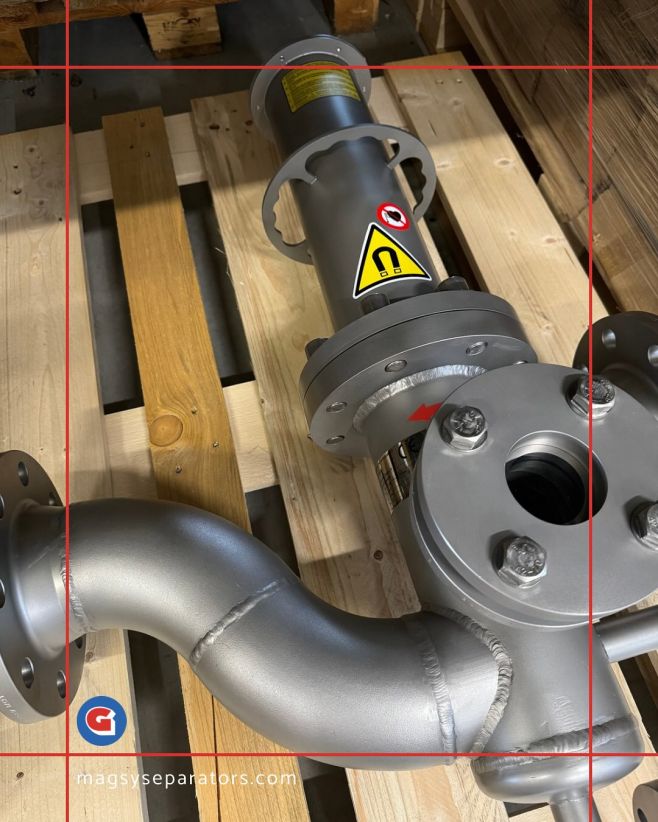 A Glimpse of Our Flow-Through Magnetic Separator 🧲 This is a magnetic separator for liquid mixtures with manual cleaning....